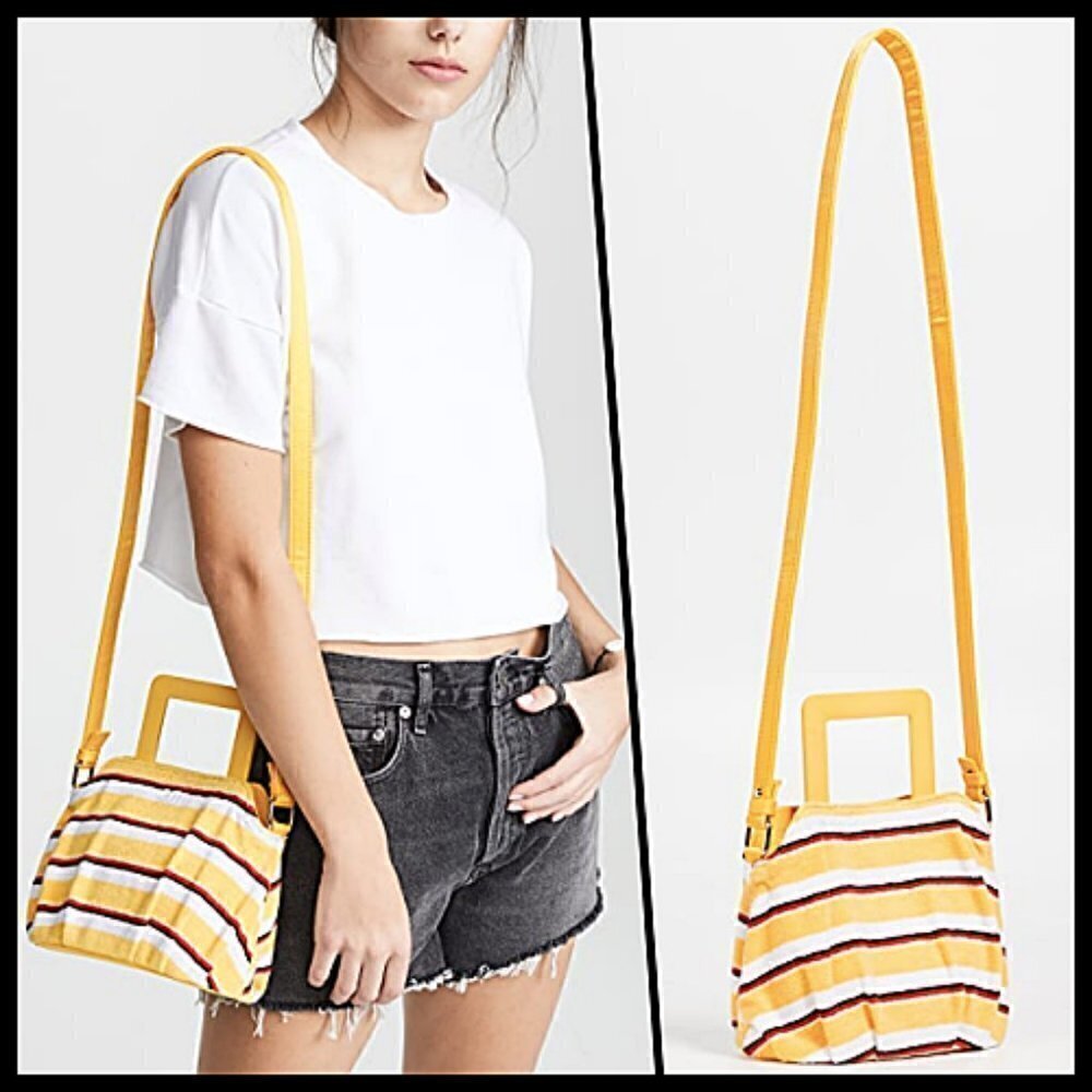 Solid&Striped Mini Summer Tote Yellow White NWOT